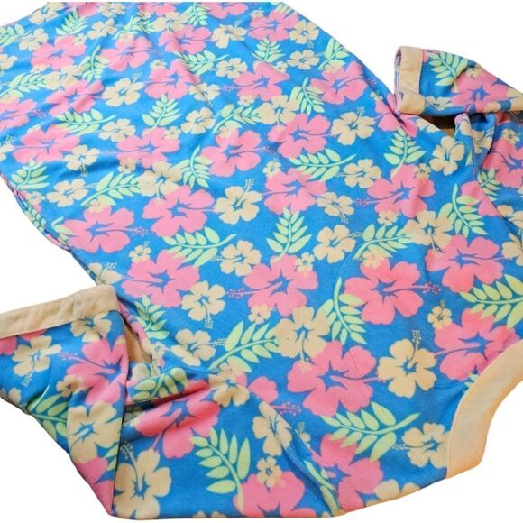 Vintage Jasmine Rose Tropical Floral Hawaiian Loungewear Pyjama Robe - Picture 6 of 10